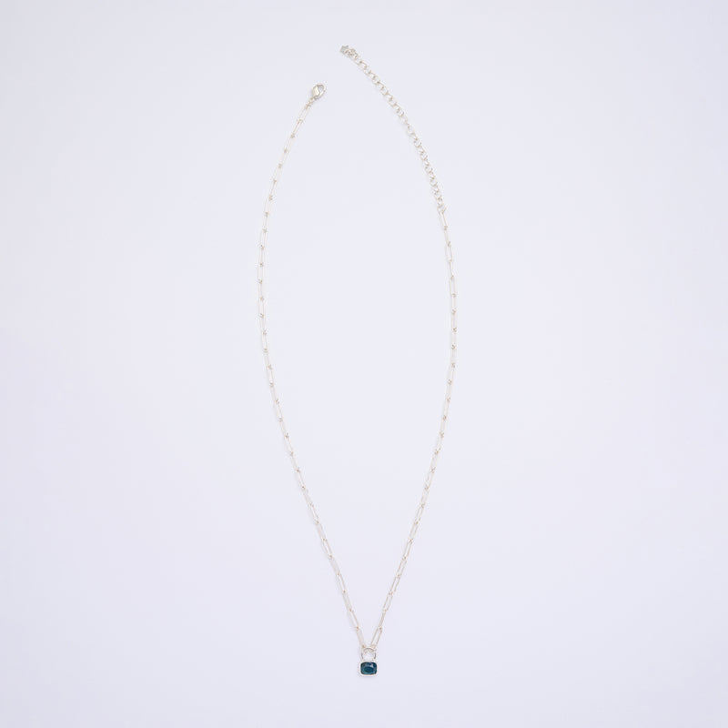 10月誕生石トルマリンのシルバーネックレス