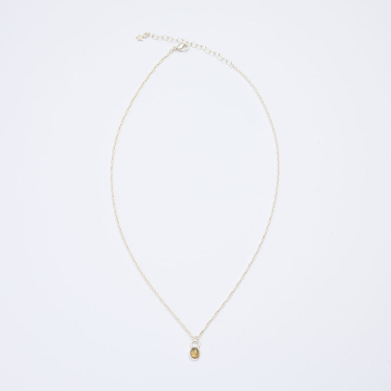 10月誕生石トルマリンのシルバーネックレス