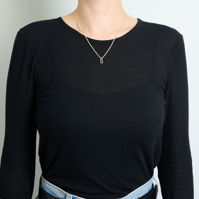 10月誕生石トルマリンのシルバーネックレス