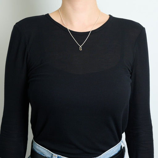 10月誕生石トルマリンのシルバーネックレス