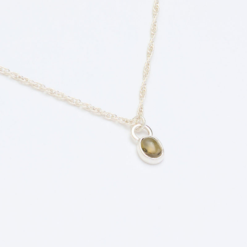 10月誕生石トルマリンのシルバーネックレス