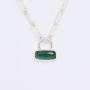 10月誕生石トルマリンのシルバーネックレス