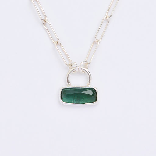 10月誕生石トルマリンのシルバーネックレス