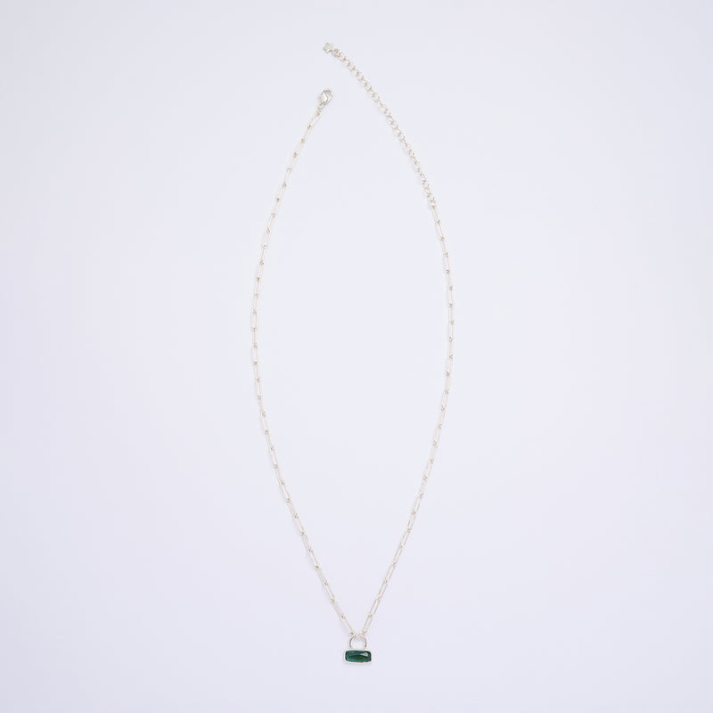 10月誕生石トルマリンのシルバーネックレス