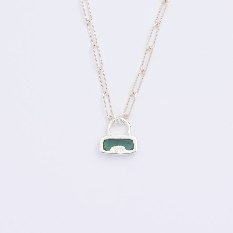 10月誕生石トルマリンのシルバーネックレス