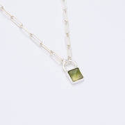 10月誕生石トルマリンのシルバーネックレス