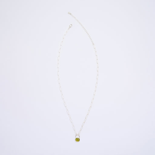 10月誕生石トルマリンのシルバーネックレス