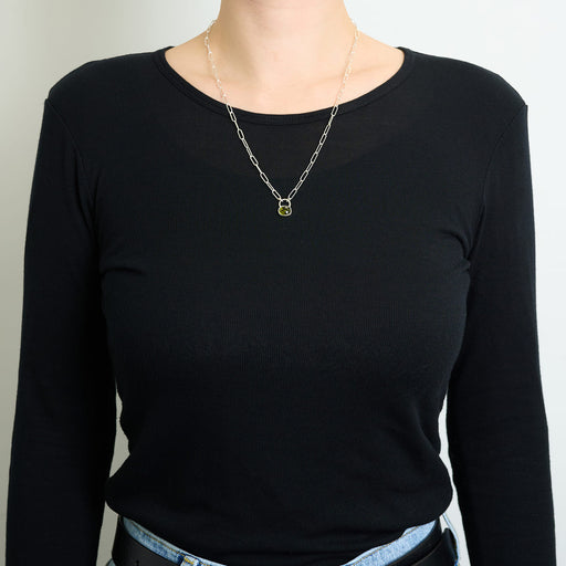 10月誕生石トルマリンのシルバーネックレス