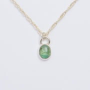 10月誕生石トルマリンのシルバーネックレス