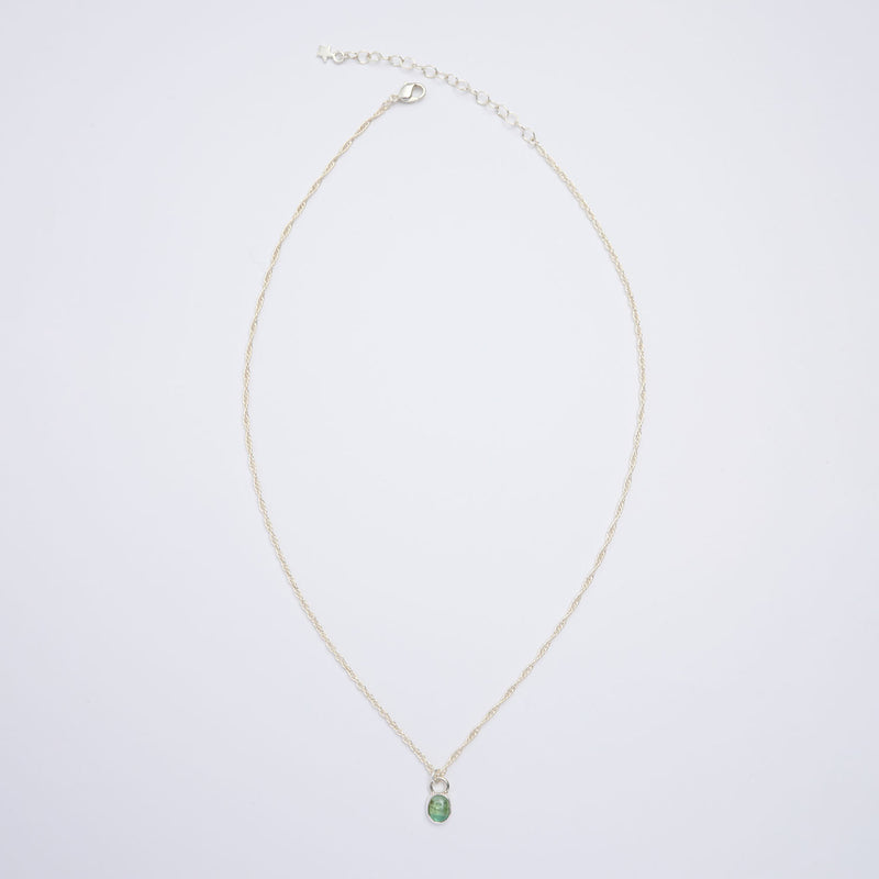 10月誕生石トルマリンのシルバーネックレス