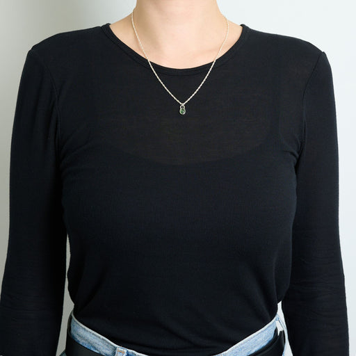 10月誕生石トルマリンのシルバーネックレス