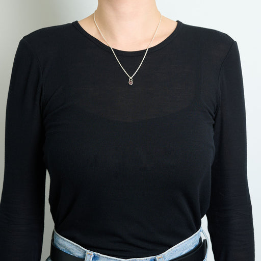 10月誕生石トルマリンのシルバーネックレス