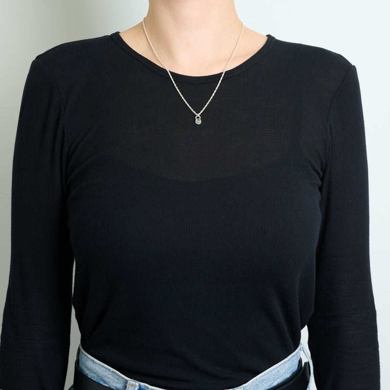 10月誕生石トルマリンのシルバーネックレス