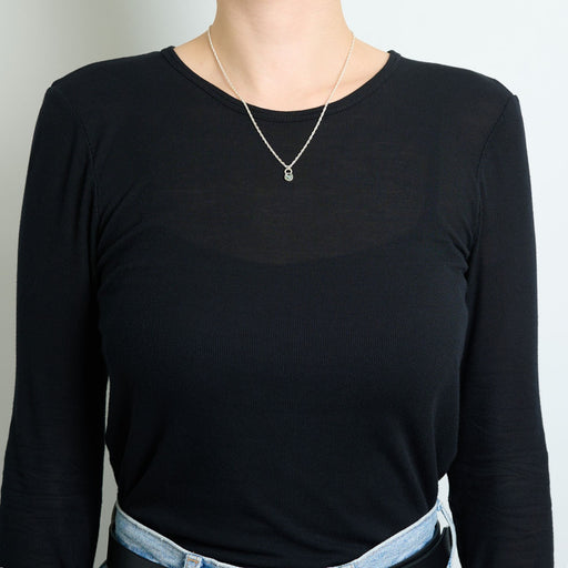 10月誕生石トルマリンのシルバーネックレス