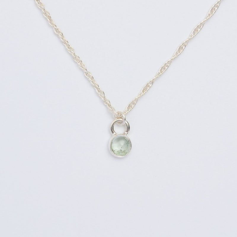 10月誕生石トルマリンのシルバーネックレス