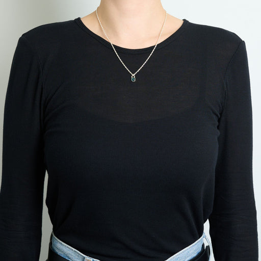 10月誕生石トルマリンのシルバーネックレス