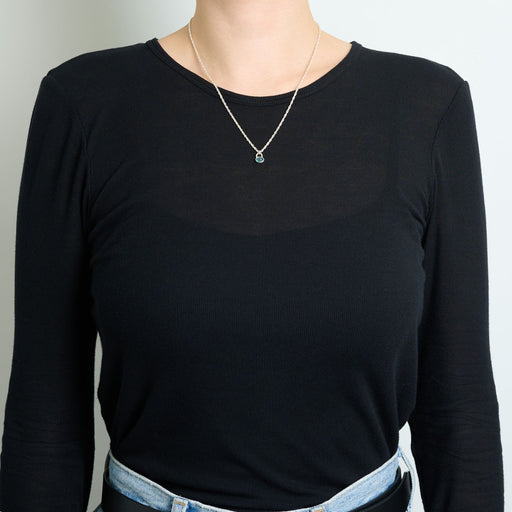 10月誕生石トルマリンのシルバーネックレス