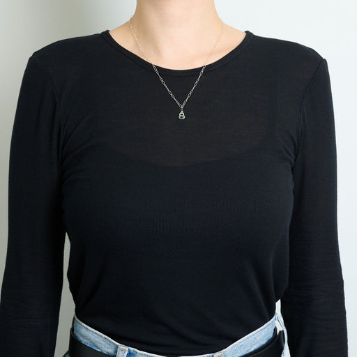 10月誕生石トルマリンのシルバーネックレス