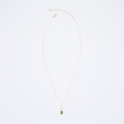 10月誕生石トルマリンのシルバーネックレス