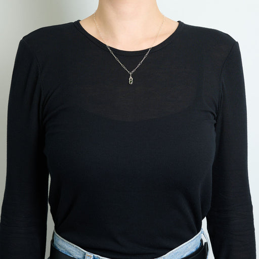 10月誕生石トルマリンのシルバーネックレス