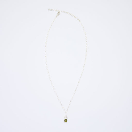 10月誕生石トルマリンのシルバーネックレス