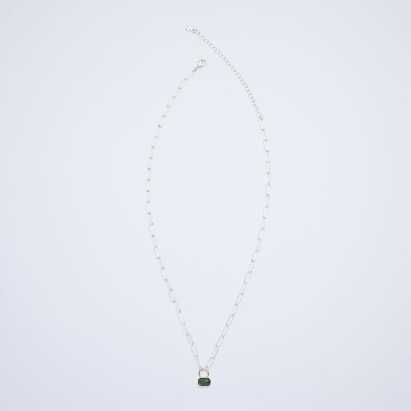 10月誕生石トルマリンのシルバーネックレス