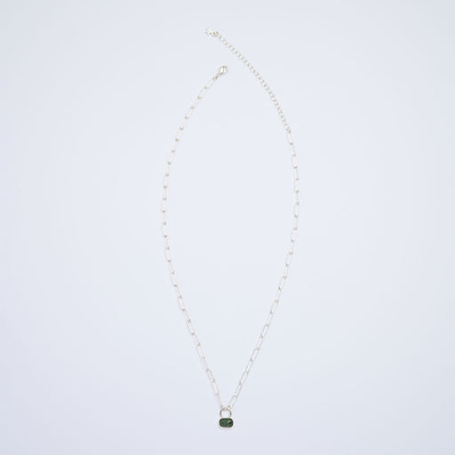 10月誕生石トルマリンのシルバーネックレス