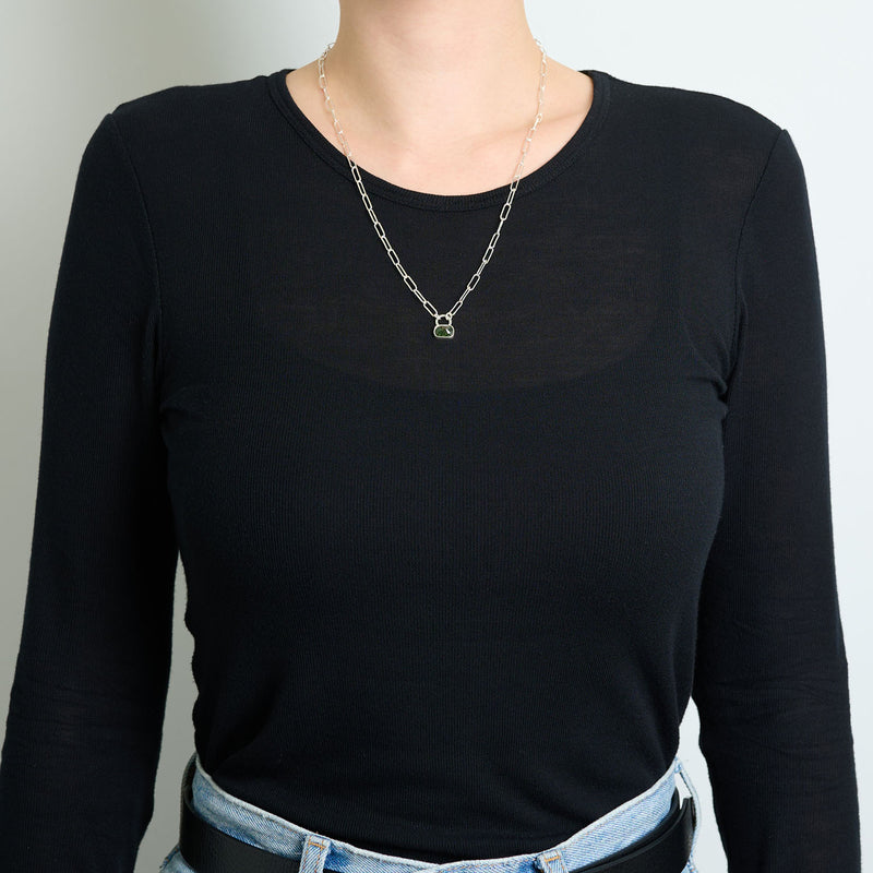 10月誕生石トルマリンのシルバーネックレス