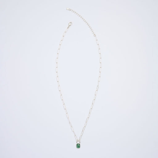 10月誕生石トルマリンのシルバーネックレス