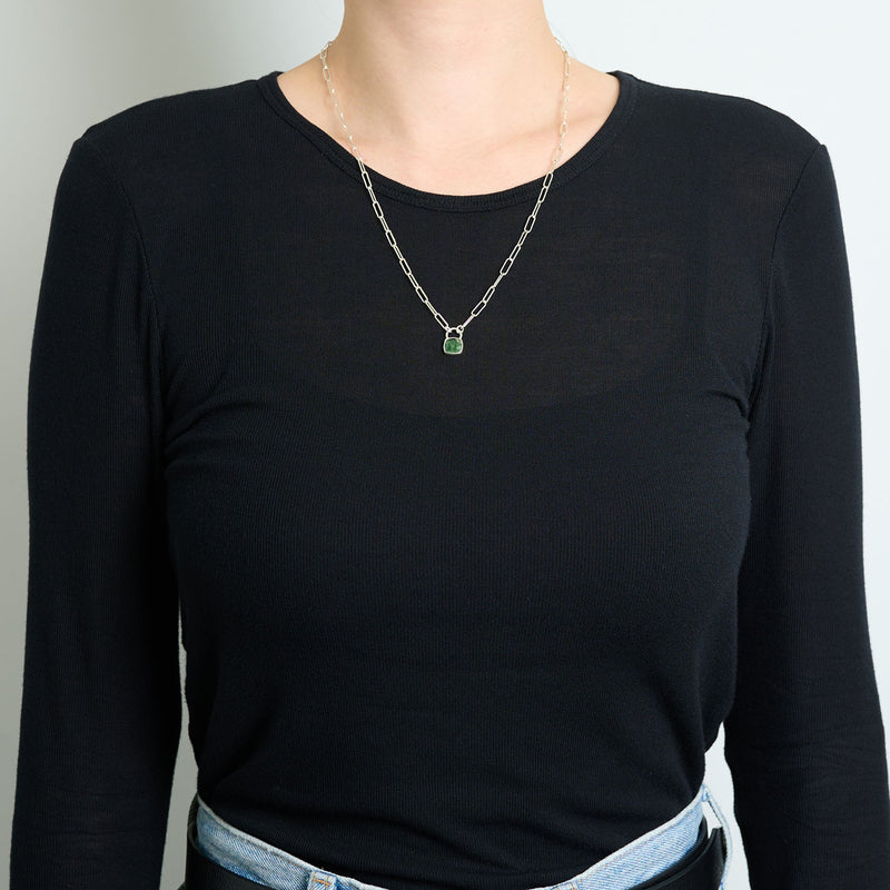 10月誕生石トルマリンのシルバーネックレス