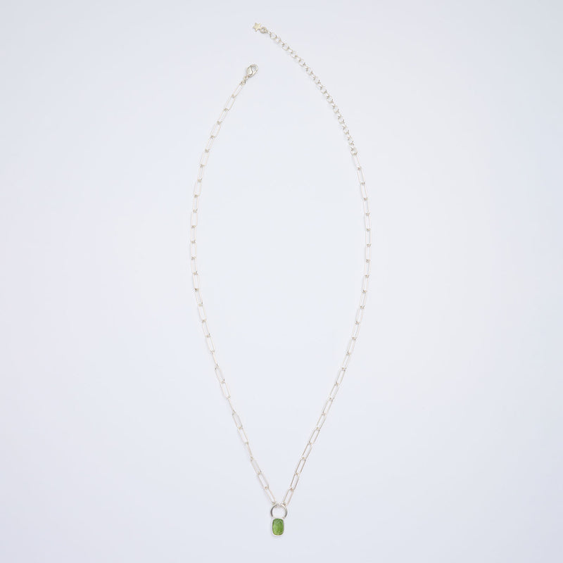 10月誕生石トルマリンのシルバーネックレス