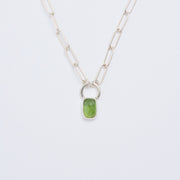 10月誕生石トルマリンのシルバーネックレス