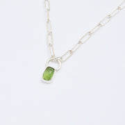 10月誕生石トルマリンのシルバーネックレス