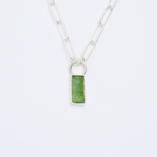 10月誕生石トルマリンのシルバーネックレス