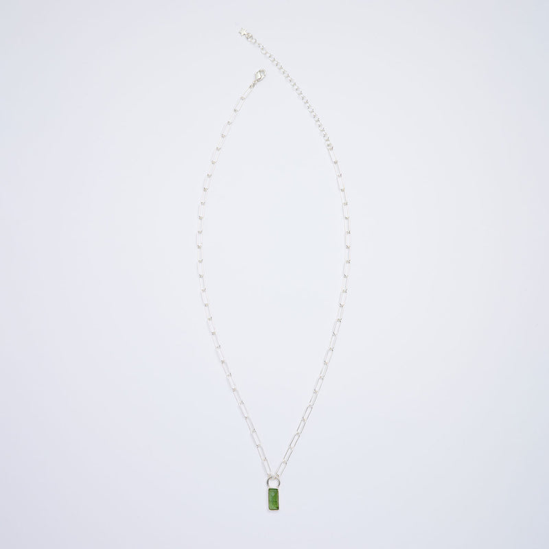 10月誕生石トルマリンのシルバーネックレス