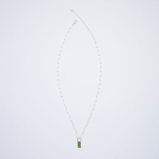 10月誕生石トルマリンのシルバーネックレス