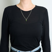 10月誕生石トルマリンのシルバーネックレス