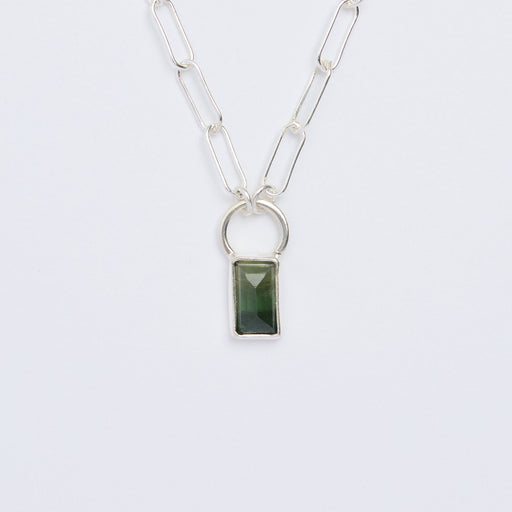 10月誕生石トルマリンのシルバーネックレス