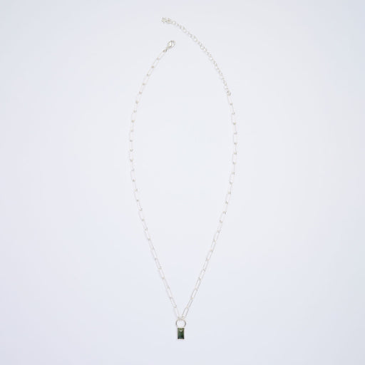 10月誕生石トルマリンのシルバーネックレス