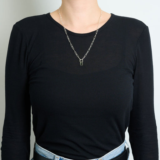 10月誕生石トルマリンのシルバーネックレス