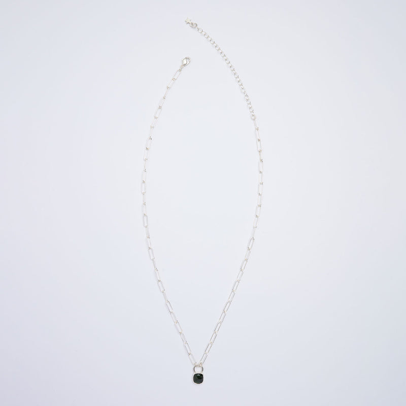 10月誕生石トルマリンのシルバーネックレス