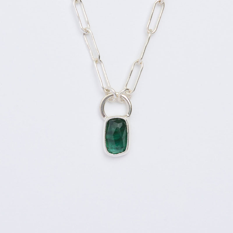 10月誕生石トルマリンのシルバーネックレス