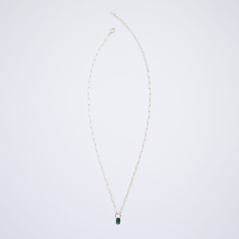 10月誕生石トルマリンのシルバーネックレス