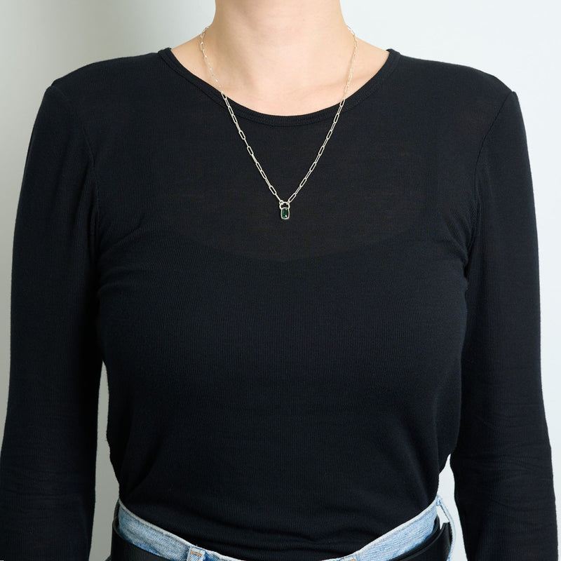 10月誕生石トルマリンのシルバーネックレス