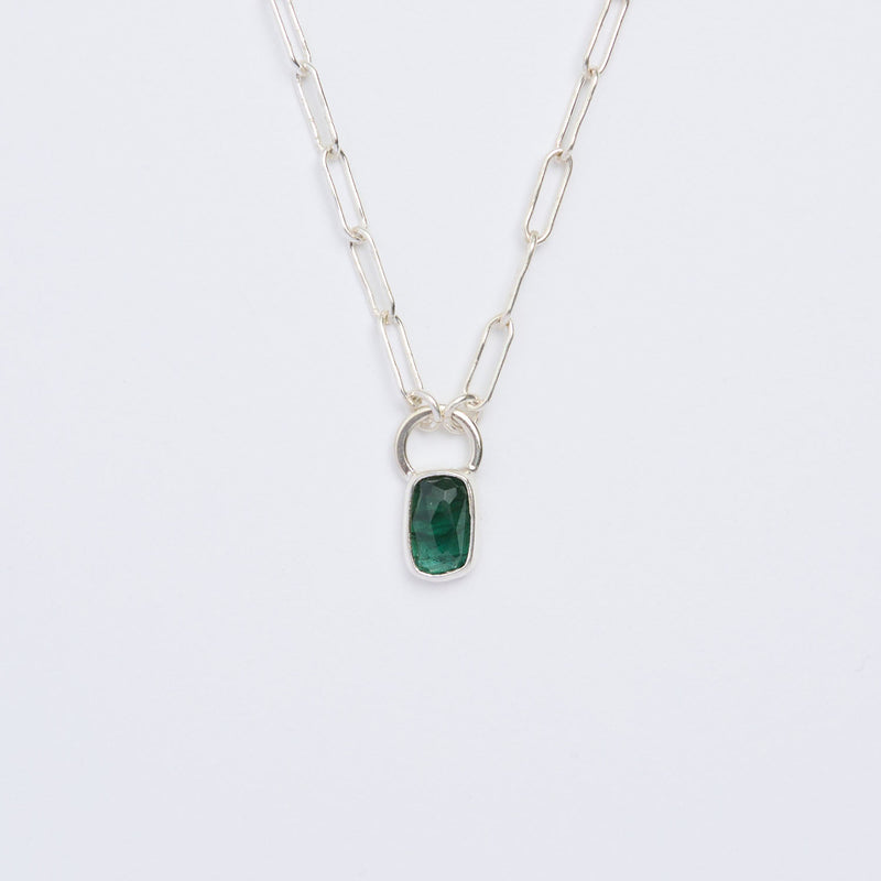 10月誕生石トルマリンのシルバーネックレス