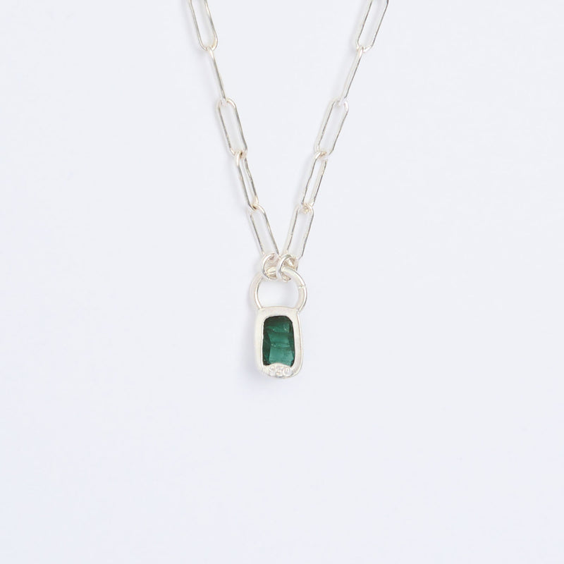 10月誕生石トルマリンのシルバーネックレス