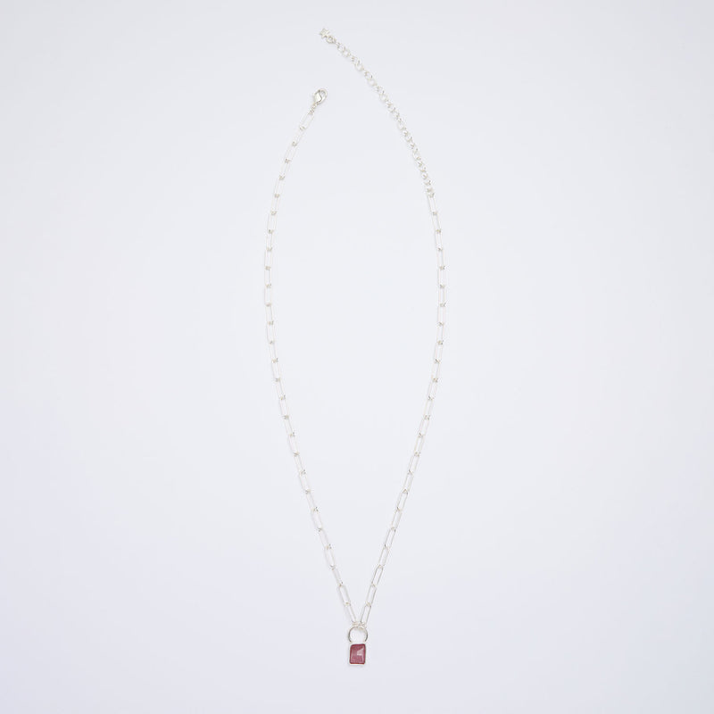 10月誕生石トルマリンのシルバーネックレス