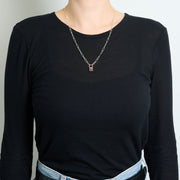 10月誕生石トルマリンのシルバーネックレス