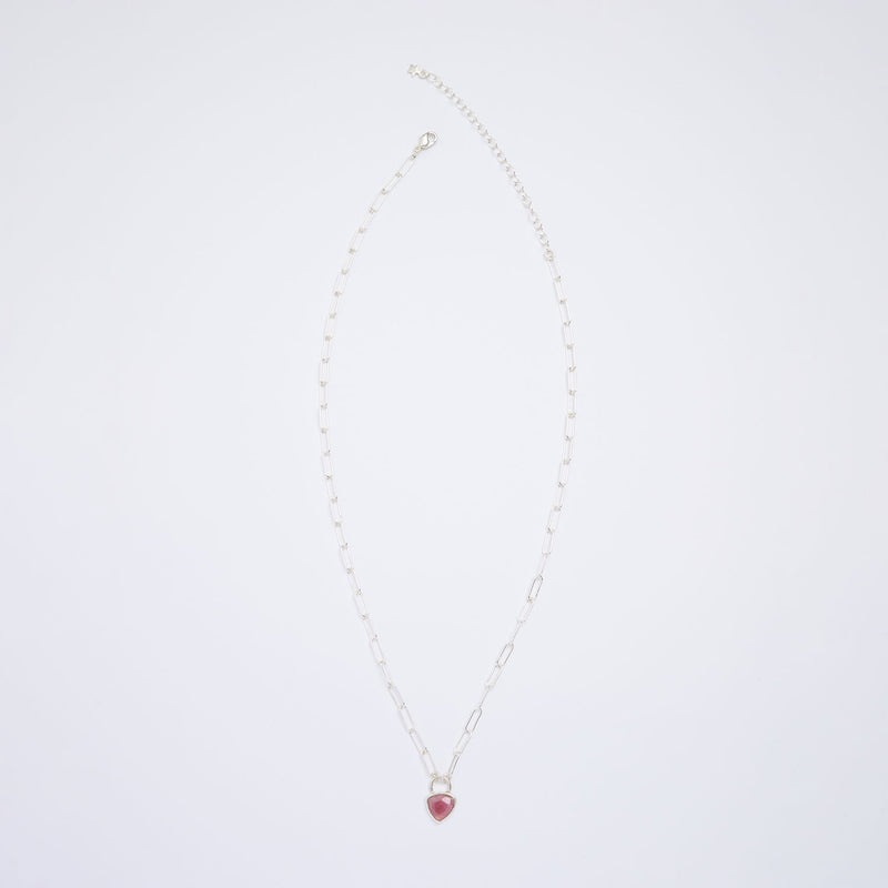 10月誕生石トルマリンのシルバーネックレス