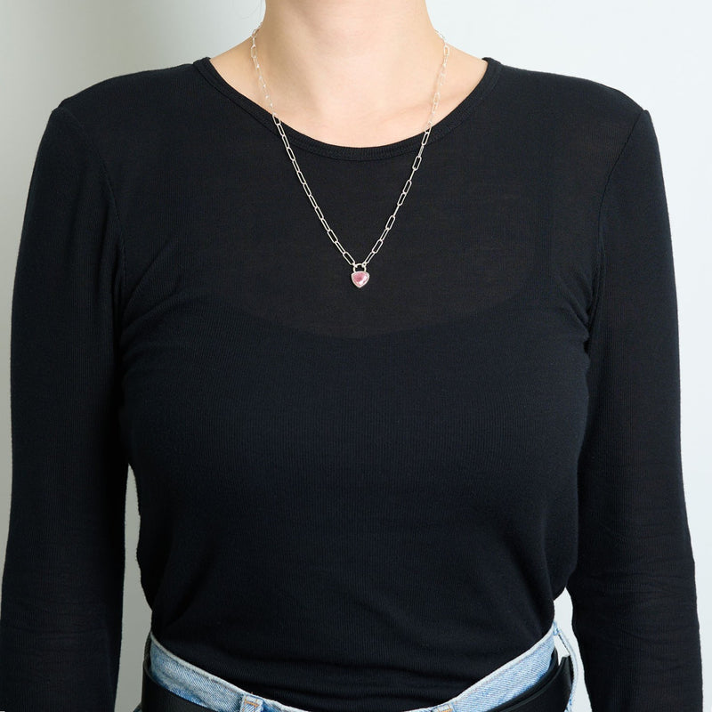 10月誕生石トルマリンのシルバーネックレス